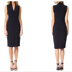 Norma Kamali Sleeveless Stretch Jersey Side Draped Black L NK29601